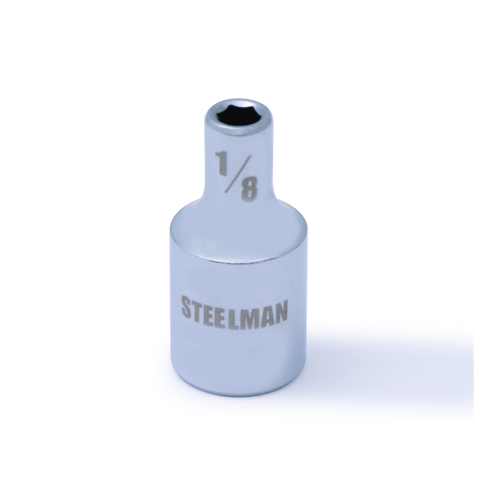 STEELMAN 1/4-Inch Drive x 1/8-Inch Shallow Depth 6-Point Chrome SAE Single Socket, Model# 78155